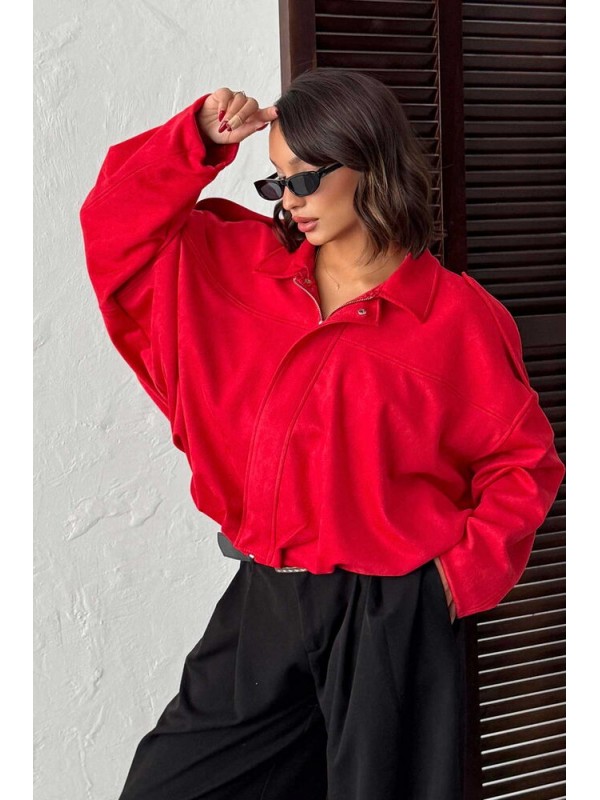 Scuba Süet Mont - Kırmızı